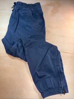 Oversized Side Zip Ankle Joggers Woman’s Blue Pants Sz L